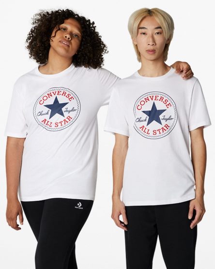 T-Shirts Converse Go-To Chuck Taylor Klasické Patch Standard Fit Damske Biele | SK K11BLH1